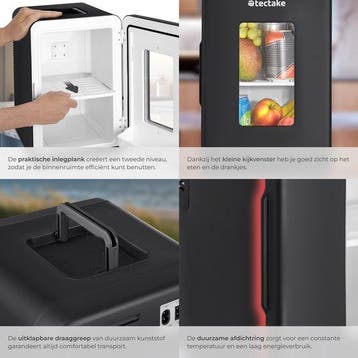 2dekans | tectake® Mini-Autokoelkast - Draagbare minibar 14L, Ophalen of Verzenden, Gebruikt
