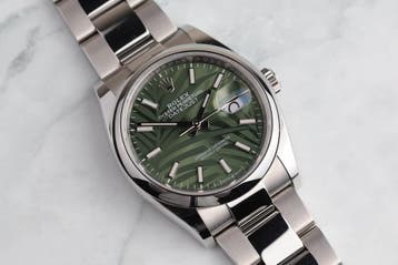 Rolex Datejust 126200 - Palm motif dial - 2023, Staal, Gebruikt, Polshorloge, Ophalen of Verzenden
