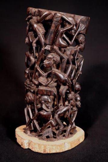 Figuur - Makonde Levensboom - 32 cm - Tanzania