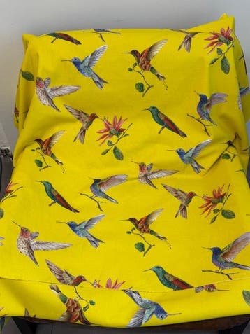 Tropische stof “Golden Hummingbirds” – Veelkleurige