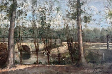Eugène Ferdinand Parisy (1849-1916) - Flusslandschaft mit, Antiek en Kunst