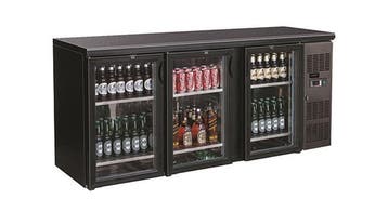 Barkoeler Zwart met 3 Glasdeuren, Verzenden, Nieuw in verpakking, Koelen en Vriezen