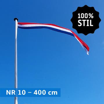 NR 10: Nederlandse wimpel 400 cm standaard blauw 100% stil, Nieuw