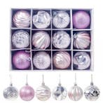 Kerstballen 12 stuks 6 cm Roze, Ophalen of Verzenden, Nieuw