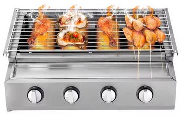 Rookvrije 4-brander gas BBQ: draagbaar &amp; afneembaar buit, Verzenden, Nieuw