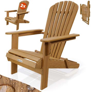 Tuinstoel Adirondack Set van 2 Acaciahout 84x69x94cm, Verzenden, Nieuw