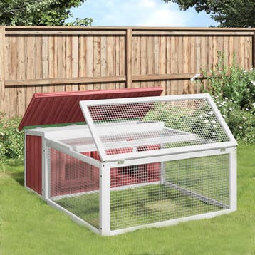 vidaXL Konijnenhok 117,5x97x47,5 cm massief grenenhout, Dieren en Toebehoren, Verzenden, Nieuw