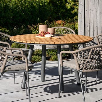 *WOONWINKEL* Brafab Bam Bo Ronde Tuintafel Bamboe En Alumini, Verzenden, Nieuw