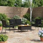 vidaXL Tuin set met kussen staal, Tuin en Terras, Tuinsets en Loungesets, Verzenden, Nieuw, Rotan