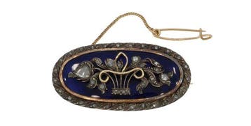 Broche - 14 karaat Geel goud Diamant (Natuurlijk) -