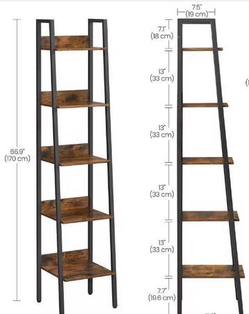Ladderplank Boekenkast – 5 Niveaus, Vintage Bruin, 30x33,8x1, Verzenden, Nieuw