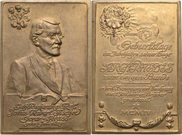 Bronzeplakette 1904 Reuss-persoenlichkeiten Fischer, Juli..., Verzenden