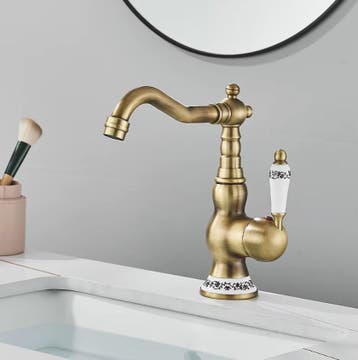 Klassieke Antiek Bronzen Wastafelkraan - Kraan van Brons, Verzenden, Nieuw, Kraan
