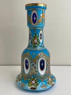 Waterpijp - Uitzonderlijke Boheemse blauw-wit geëmailleerde