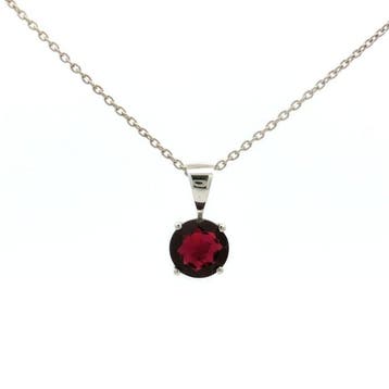 Zonder minimumprijs - Hanger Zilver - 1.50ct. tw. Granaat -