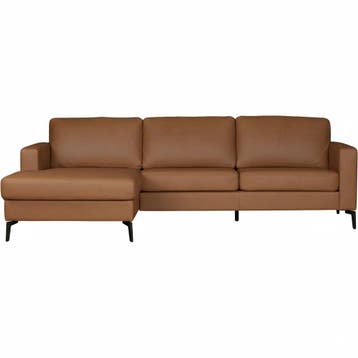 Leren hoekbank Match - 2.5-zits arm rechts + Longchair arm, 250 tot 300 cm, Bohemian, Industrieel, Modern, Scandinavisch, Hoekbank