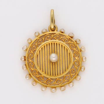 Hanger - 18 karaat Geel goud - Parel