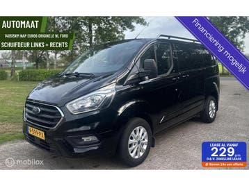 Zakelijke lease - Ford Transit Custom 280 2.0 TDCI 130PK, Automaat, Gebruikt, Euro 6, Zwart