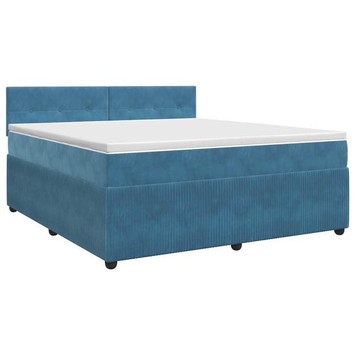 vidaXL Boxspringbed met matras Donkerblauw 160 x 200 cm, Huis en Inrichting, Slaapkamer | Bedden, Blauw, Nieuw, Stof, Verzenden