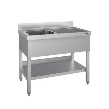 GGM Gastro | RVS spoeltafel ECO - 1000x600mm - met onderblad, Verzenden, Nieuw in verpakking, RVS Meubilair