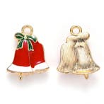 2 x Metalen epoxy bedel kerstbellen 31 x 16 x 3mm oogje 2mm, Ophalen of Verzenden, Nieuw, Kraal
