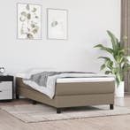 vidaXL Boxspring bed 90x200 cm stof taupe, 90 cm, Eenpersoons, Verzenden, Nieuw