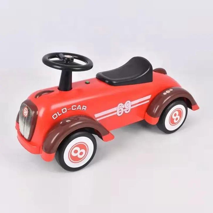 Loopauto Old Skool Rood, Loopauto Retro (Speelgoed), Kinderen en Baby's, Speelgoed | Buiten | Voertuigen en Loopfietsen, Nieuw