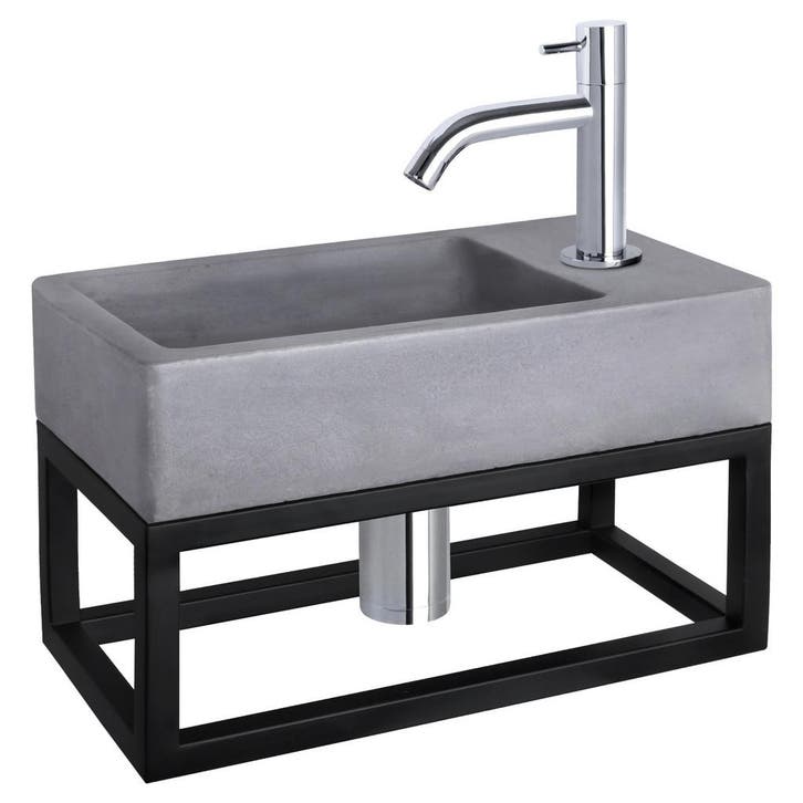 Fonteinset Differnz Force Beton en Handoekrek 40x22x9 cm, Huis en Inrichting, Badkamer | Badkamermeubels, Overige typen, Nieuw
