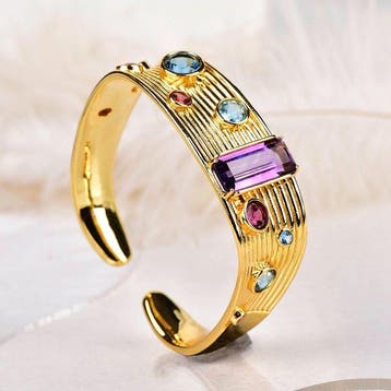 Zonder minimumprijs - Armband Zilver - Gemengde edelstenen -, Nieuw