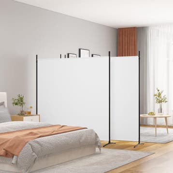 vidaXL Kamerscherm met 4 panelen 698x180 cm stof wit, Huis en Inrichting, Woonaccessoires | Kamerschermen, Verzenden, Nieuw