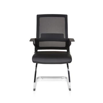 Vergaderstoel | Met Armleuning | Kunstleder/Netstof | Zwart, Verzenden, Nieuw
