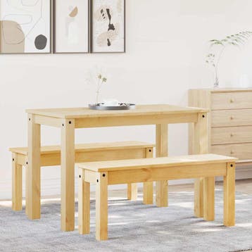 vidaXL 3-delige Eethoek PANAMA massief grenenhout, Huis en Inrichting, Complete eetkamers, Verzenden, Nieuw