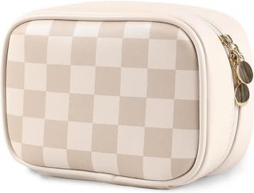 Make-up Tas Geruit - Waterdicht | Retourdeal 28% Korting, Sieraden, Tassen en Uiterlijk, Ophalen of Verzenden, Nieuw, Roze, Softcase