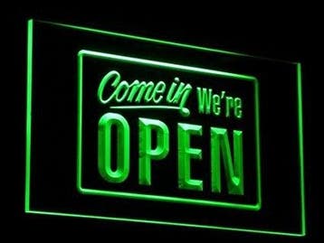 OPEN neon bord lamp LED verlichting reclame lichtbak #25 COM, Verzenden, Nieuw in verpakking