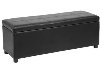 Opbergbank Bukit 118x37x43 cm met opbergruimte zwart [en.cas, Verzenden, Nieuw