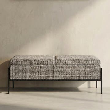 *WOONWINKEL* Kare Design Buttons Storage B&W Bankje Met Opbe, Verzenden, Nieuw, Stof