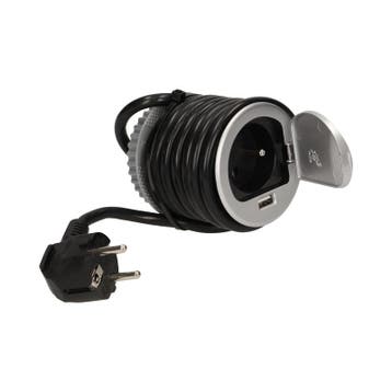 Bureau inbouw stopcontact - 62mm - Met USB poort, Ophalen of Verzenden, Nieuw, Stopcontact