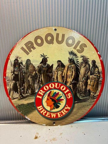 Iroquois Brewery – Rond emaille reclamebord – Vintage