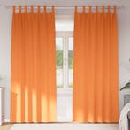 vidaXL Zwart-out Gordijnen met Ringen 2 pcs Feloranje 225 x, Verzenden, Nieuw