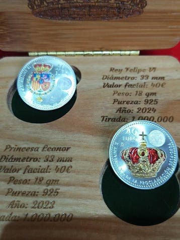 Spanje. 40 Euro 2023/2024 Felipe VI + Princesa Leonor (2