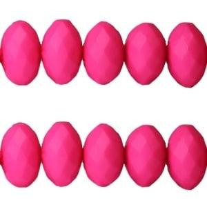 20 stuks Deep Fuchsia acryl facet kraal donut 6 x 10mm; g..., Ophalen of Verzenden, Nieuw, Kraal