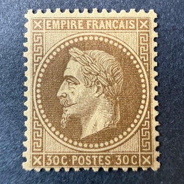 Frankrijk - Yvert 30 Napoléon 30c met achtergrond met, Gestempeld