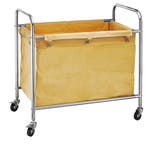 GGM Gastro | Linnenzakwagen - 100kg - RVS-frame - geel |, Verzenden, Nieuw in verpakking, RVS Meubilair