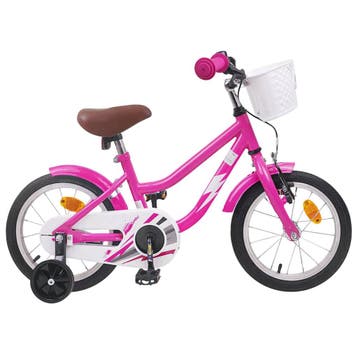vidaXL Kinderfiets 14 Inch voor 3-5 jaar oud Donkerroze, Verzenden, Nieuw