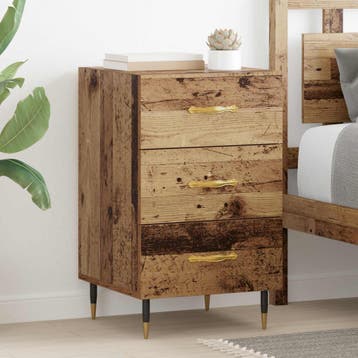 vidaXL Nachtkastje Oudhout 40 x 40 x 66 cm Bewerkt hout, Minder dan 45 cm, Verzenden, Nieuw, 55 tot 70 cm