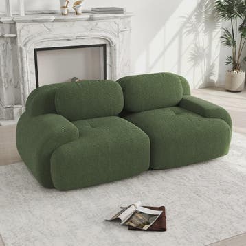 Luxe 82'' Loveseat Bank met Gebogen Armleuningen en Hoge-ela, Verzenden, Nieuw