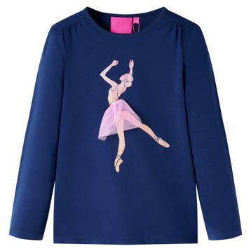 vidaXL Kindershirt met lange mouwen 104 marineblauw, Verzenden, Nieuw