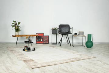 Hoogpolig Vloerkleed | Carving | Kader | Beige | 200x290 cm, Verzenden, Nieuw