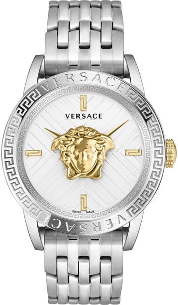 Versace VESN00522 V-Code Restyling herenhorloge 43 mm, Overige merken, Staal, Verzenden, Polshorloge