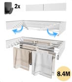 PLAY IT Wanddroogrek 120cm Inklapbaar XXXL Wit - 8.4 Meter D, Verzenden, Nieuw, Wasrek